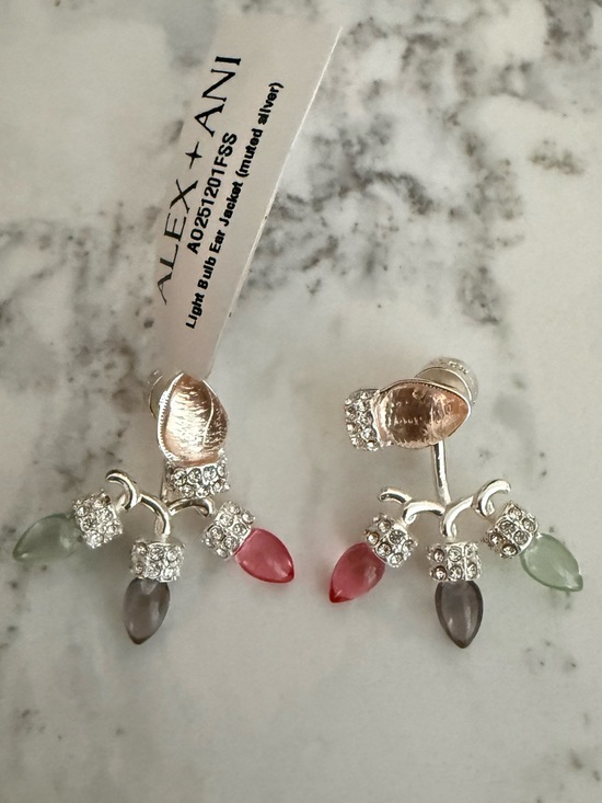 Alex and Ani Jewelry - Alex + Ani Silver Jacket Light Bulb Earrings w/ Pavé Crystal Accents (Muted)